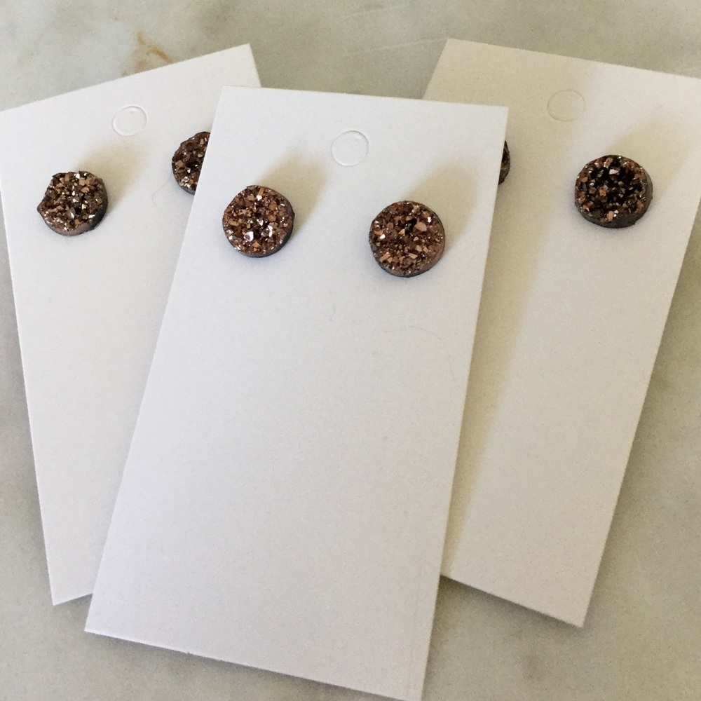 Rose Gold Druzy Earrings